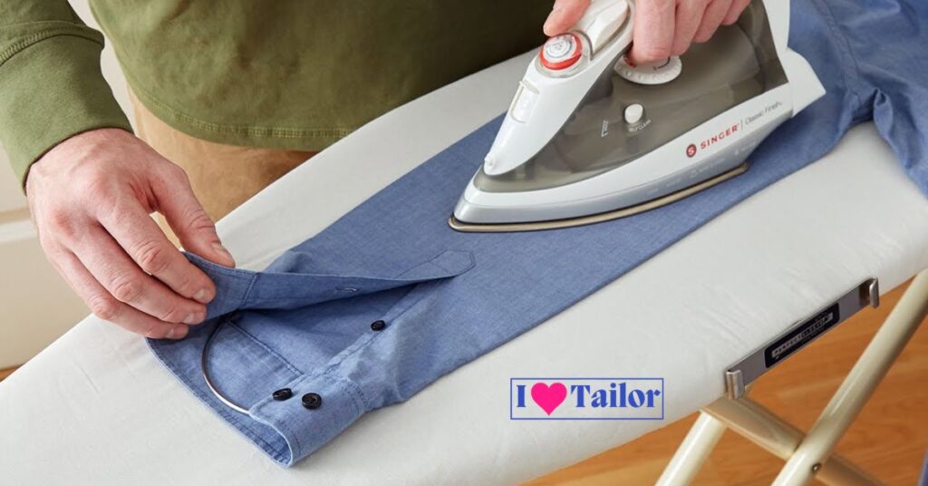 Ironing the shirt